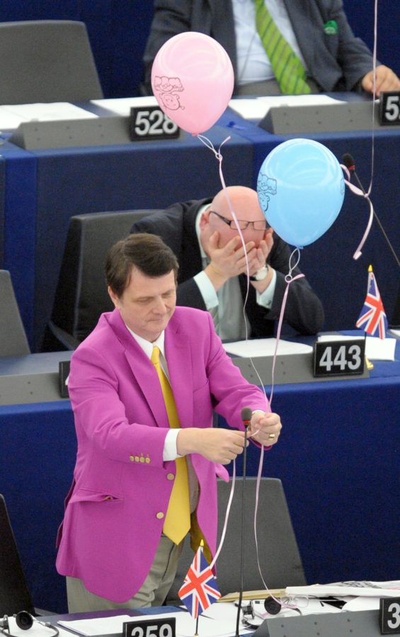 British European deputy Gerard Batten attends on October 20, 2010 at the European Parliament in the northeastern French city of Strasbourg a vote in favor of raising maternity leave from 14 to 20 weeks while giving fathers across the 27-nation bloc two weeks to spend time with their newborn. European lawmakers gave their blessing to hotly contested plans for all new mothers across Europe to have five months of maternity leave. Some governments have warned the 20-week fully paid leave will add a huge burden to hard-pressed taxpayers, while business leaders say it may work against giving jobs to women in the long term.    AFP PHOTO / FREDERICK FLORIN        (Photo credit should read FREDERICK FLORIN/AFP/Getty Images)