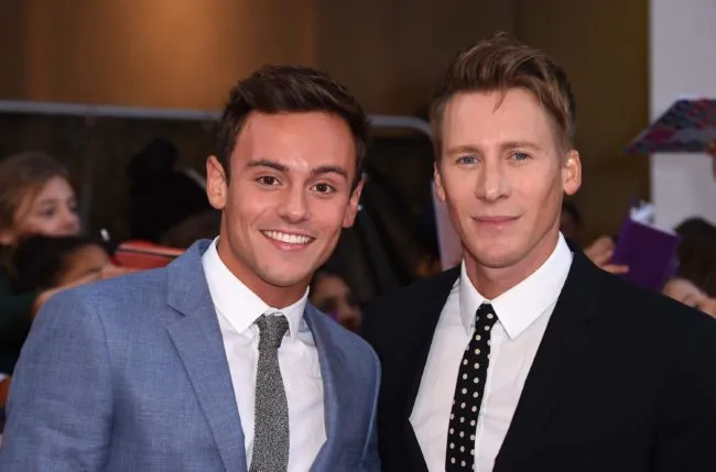 Tom Daley and Dustin Lance Black (Photo by Gareth Cattermole/Getty Images)