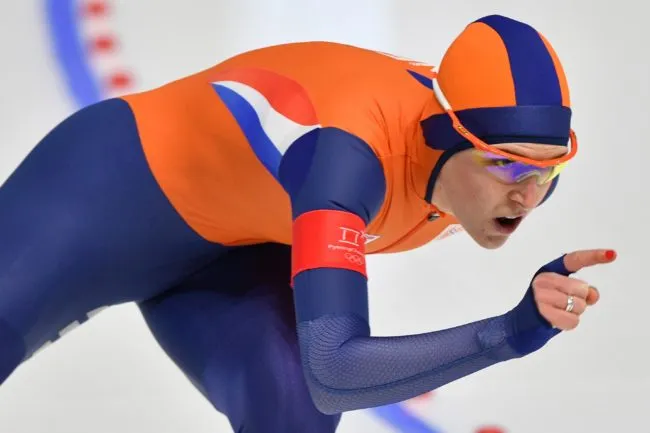 Netherlands' Ireen Wust competes in the women's 1,500m speed skating event during the Pyeongchang 2018 Winter Olympic Games at the Gangneung Oval in Gangneung on February 12, 2018. / AFP PHOTO / Mladen ANTONOV (Photo credit should read MLADEN ANTONOV/AFP/Getty Images)