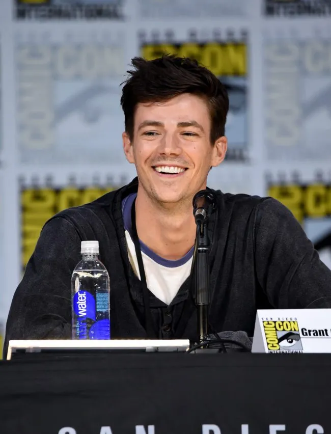 SAN DIEGO, CA - JULY 22: Actor Grant Gustin attends the "The Flash" Video Presentation And Q+A during Comic-Con International 2017 at San Diego Convention Center on July 22, 2017 in San Diego, California. (Photo by Mike Coppola/Getty Images)