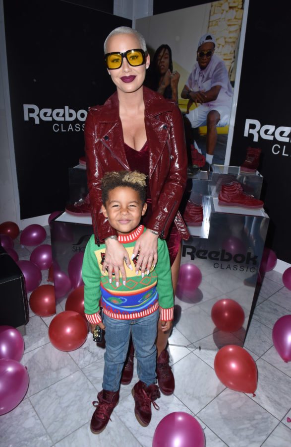 LOS ANGELES, CA - SEPTEMBER 30:  Sebastian Taylor Thomaz and Amber Rose attend Reebok Classic x Amber Rose Launch Event at Shoe Palace on September 30, 2017 in Los Angeles, California.  (Photo by Vivien Killilea/Getty Images for Reebok)