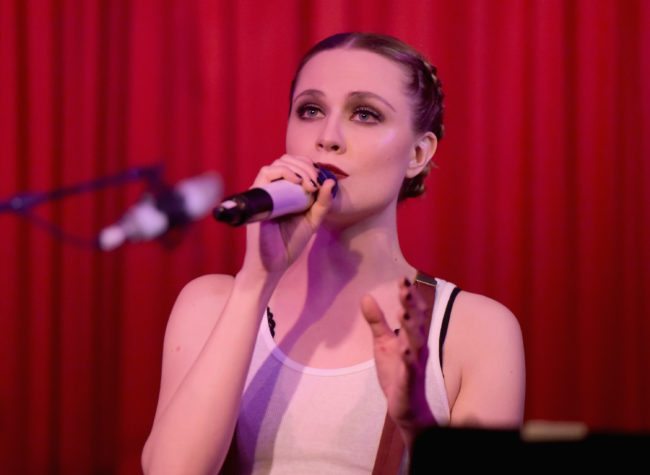 HOLLYWOOD, CA - FEBRUARY 15: Actress/musician Evan Rachel Wood performs at The Hotel Cafe on February 15, 2018 in Hollywood, California. (Photo by Tara Ziemba/Getty Images)