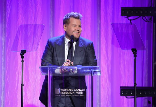 BEVERLY HILLS, CA - FEBRUARY 27:  James Corden speaks onstage during WCRF's "An Unforgettable Evening" Presented by Saks Fifth Avenue on February 27, 2018 in Beverly Hills, California.  (Photo by Neilson Barnard/Getty Images for WCRF)
