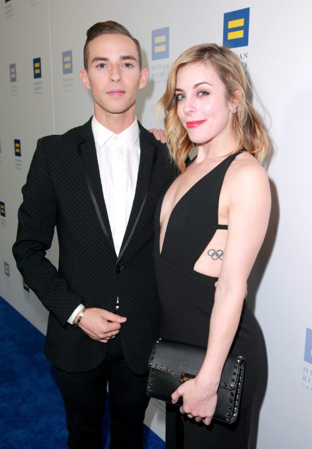 LOS ANGELES, CA - MARCH 10:  Honoree Adam Rippon (L) and Ashley Wagner attend The Human Rights Campaign 2018 Los Angeles Gala Dinner at JW Marriott Los Angeles at L.A. LIVE on March 10, 2018 in Los Angeles, California.  (Photo by Rich Fury/Getty Images for Human Rights Campaign (HRC))