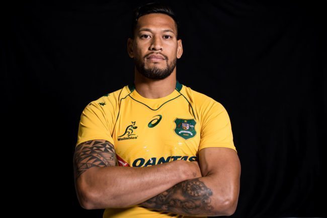SYDNEY, NEW SOUTH WALES - MAY 15: Israel Folau poses during an Australian Wallabies headshots session at Fox Sports on May 15, 2017 in Sydney, Australia. (Photo by Mark Kolbe/Getty Images)