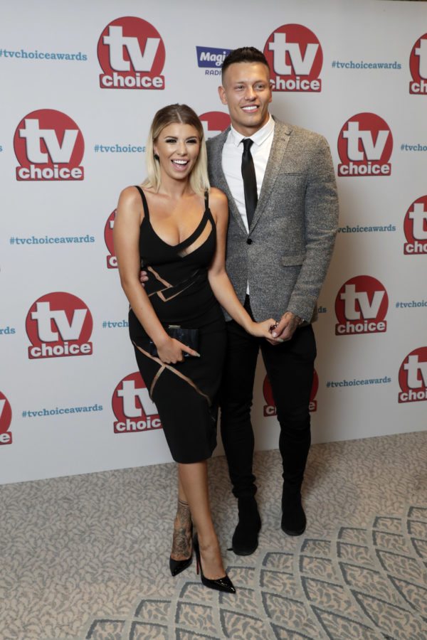 LONDON, ENGLAND - SEPTEMBER 04: Olivia Buckland and Alex Bowen arrive for the TV Choice Awards at The Dorchester on September 4, 2017 in London, England. (Photo by John Phillips/Getty Images)