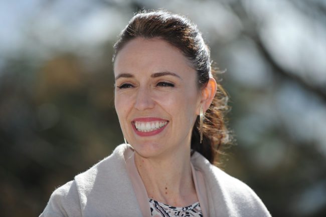 NAPIER, NEW ZEALAND - SEPTEMBER 11: Jacinda Adern, leader of the Labour Party, announces plans for more state houses and starter homes in Mareanui on September 11, 2017 in Napier, New Zealand. (Photo by Kerry Marshall/Getty Images)