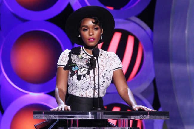SANTA MONICA, CA - MARCH 03: Actor/singer Janelle Monae speaks onstage during the 2018 Film Independent Spirit Awards on March 3, 2018 in Santa Monica, California. (Photo by Tommaso Boddi/Getty Images)