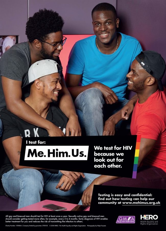 Phil Samba in the 'Me. Him. Us.' HIV campaign