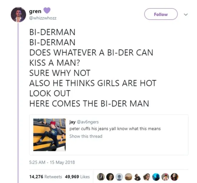 spild væk dagsorden rødme This amazing tweet about Spider-Man being bisexual has gone viral | PinkNews
