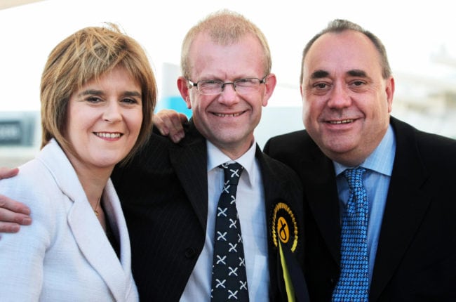 The Scottish National Party's Nicola Sturgeon. John Mason and Alex Salmond 