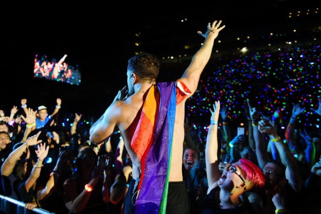 SALT LAKE CITY, UT - JULY 28:  Dan Reynolds of Imagine Dragons performs at 2018 LOVELOUD Festival Powered By AT&T at Rice-Eccles Stadium on July 28, 2018 in Salt Lake City, Utah.  (Photo by Jerod Harris/Getty Images for LOVELOUD Festival)