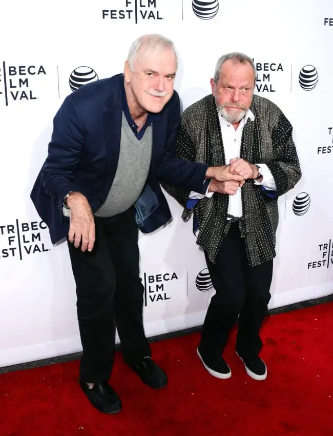 NEW YORK, NY - APRIL 24: John Cleese (L) and Terry Gilliam attend the "Monty Python And The Holy Grail" Special Screening during the 2015 Tribeca Film Festival at Beacon Theatre on April 24, 2015 in New York City.  (Photo by Stephen Lovekin/Getty Images for the 2015 Tribeca Film Festival)
