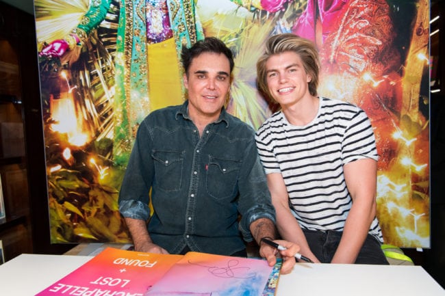 BEVERLY HILLS, CA - DECEMBER 17: Photographer David LaChapelle (L) and actor Zander Hodgson attend the David LaChapelle book signing at TASCHEN Store Beverly Hills on December 17, 2017 in Beverly Hills, California. (Photo by Emma McIntyre/Getty Images)