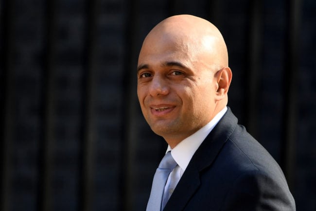 LONDON, ENGLAND - MAY 01: Newly appointed Home Secretary Sajid Javid attends the first cabinet meeting following the Re-Shuffle at Downing Street on May 1, 2018 in London, England. The Cabinet Re-Shuffle was triggered following the resignation of Home Secretary Amber Rudd, her successor has been named as Sajid Javid, the former Secretary of State for Housing, Communities and Local Government. (Photo by Chris J Ratcliffe/Getty Images)