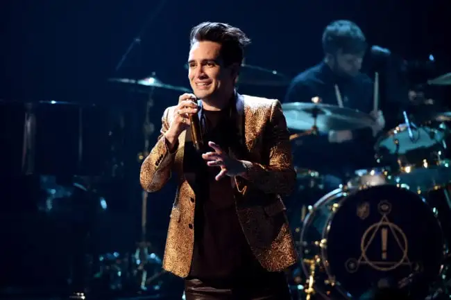BURBANK, CA - JUNE 21:  Brendon Urie of Panic! at the Disco performs onstage during the iHeartRadio Album Release Party with Panic! At The Disco at the iHeartRadio Theater on June 21, 2018 in Burbank, California.  (Photo by Kevin Winter/Getty Images for iHeartMedia)
