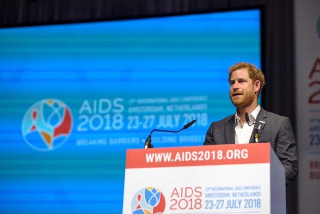 Prince Harry speaks at the the International AIDS Conference in Amsterdam
