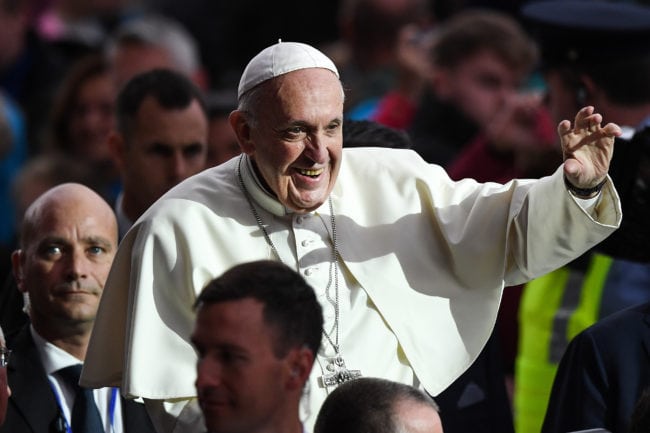 Pope Francis attends the festival of families at Croke Park