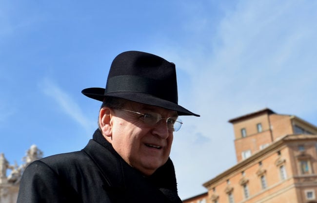 US cardinal Raymond Leo Burke walks during a break of a meeting of a conclave to elect a new pope on March 4, 2013 at the Vatican.  The Vatican meetings will set the date for the start of the conclave this month and help identify candidates among the cardinals to be the next leader of the world's 1.2 billion Catholics.    AFP PHOTO / ALBERTO PIZZOLI        (Photo credit should read ALBERTO PIZZOLI/AFP/Getty Images)