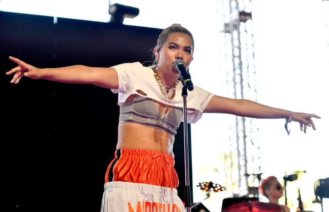 INDIO, CA - APRIL 22:  Hayley Kiyoko performs onstage during the 2018 Coachella Valley Music And Arts Festival at the Empire Polo Field on April 22, 2018 in Indio, California.  (Photo by Frazer Harrison/Getty Images for Coachella)
