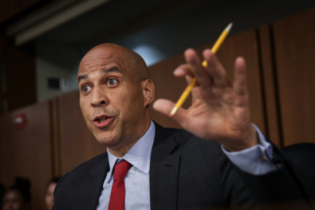 Senator Cory Booker questions Supreme Court nominee Judge Brett Kavanaugh about LGBT issues in September 2018