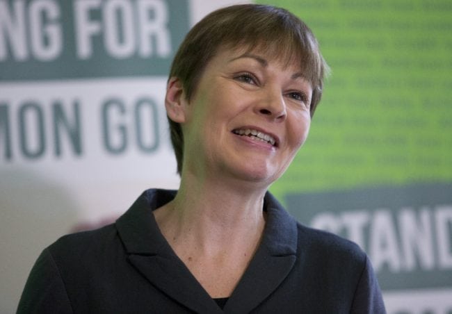 Green Party member of parliament Caroline Lucas speaks during a press conference to launch the party's election campaign in London on February 24, 2015. Bennett insisted the general election would be the "biggest, boldest campaign ever" for her party and told reporters that 90% of voters in England and Wales would have a local Green candidate. Bennett has admitted suffering a "mind blank" after a car-crash interview on radio in which she appeared unable to answer questions about key policies. AFP PHOTO / JUSTIN TALLIS (Photo credit should read JUSTIN TALLIS/AFP/Getty Images)