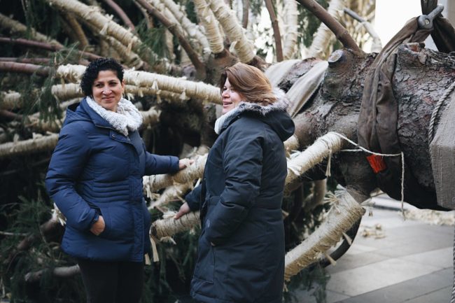 Shirley Figueroa and Lissette Gutierrez accompanied Shelby, the Rockefeller Center tree of choice for 2018, on her journey to Manhattan.