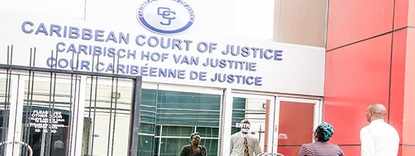 The front of the Caribbean Court of Justice building (CCJ)