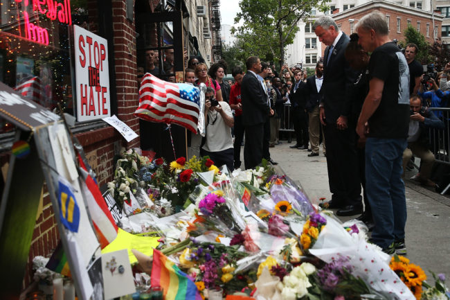 A vigil for victims of the Pulse shooting was held outside New York's Stonewall Inn, one of the city's most famous gay bars.