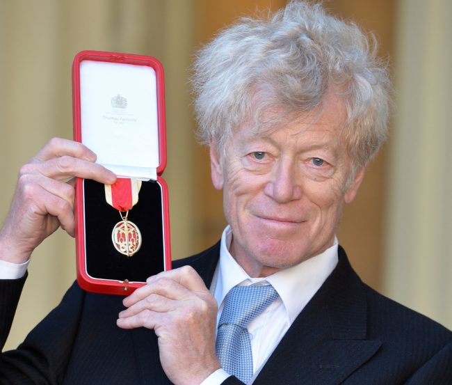 Roger Scruton after he was knighted by the Prince of Wales