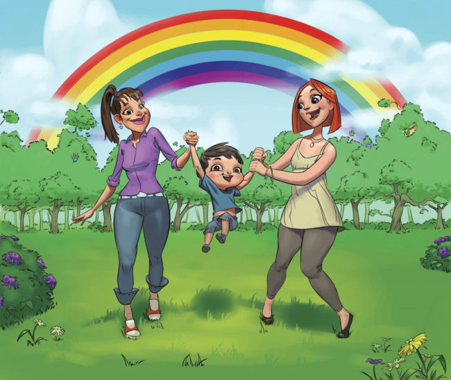 Picture from a Croatian book teaching LGBT+ issues such as same-sex parenting.