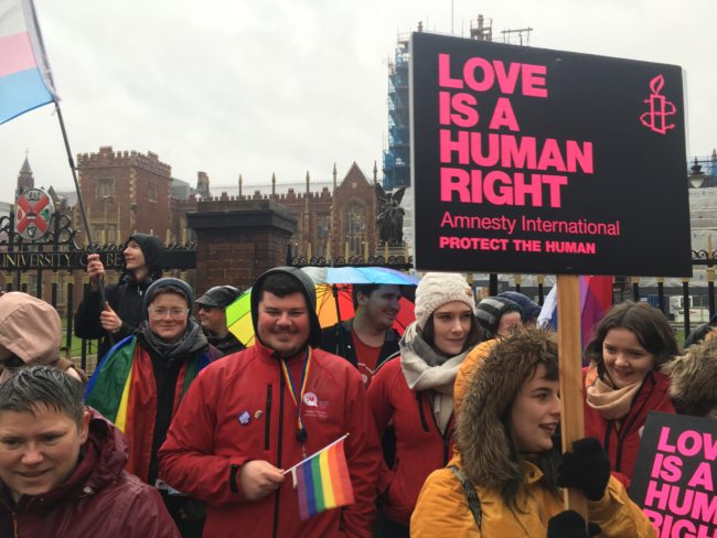 Northern Ireland equal marriage: Protesters target UK Prime Minister Theresa May
