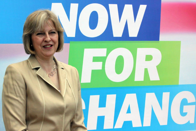 Theresa May at the Conservative Party conference in 2009