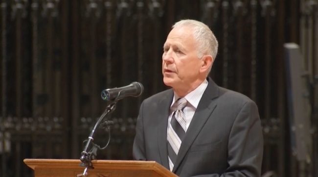 Dennis Shepard, who spoke at a ceremony before his son Matthew Shepard was laid to rest