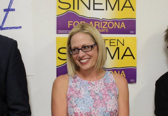Openly bisexual Arizona Senator Kyrsten Sinema