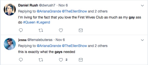 Twitter users loved that Ariana paid tribute to The First Wives Club. 