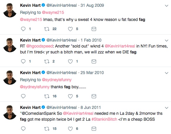 Kevin Hart calls gay people "fags" on Twitter 