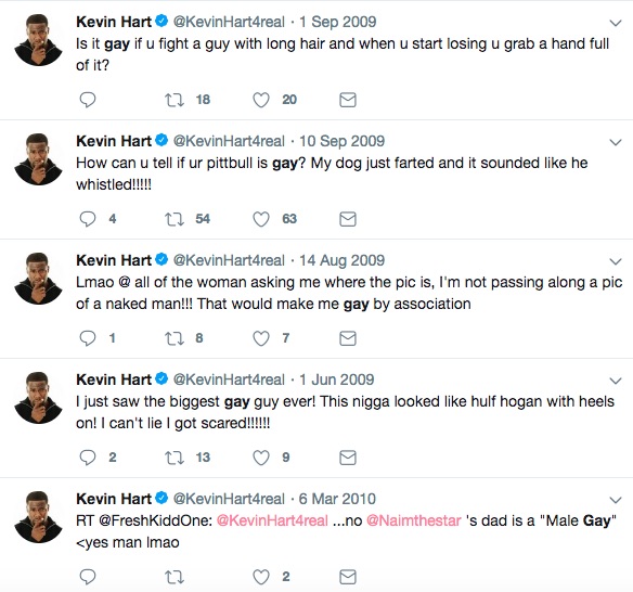 The tweets Kevin Hart wrote that sparked controversy around his Oscars hosting duties.