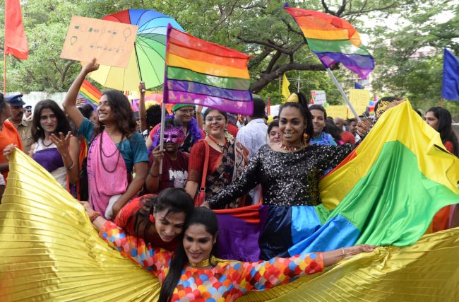 LGBT+ Indians take part in Chennai Pride in June 2018.