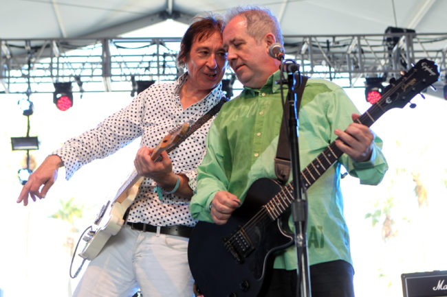 Musicians Steve Diggle and Pete Shelley of Buzzcocks