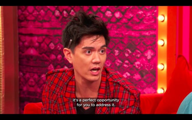RuPaul's Drag Race contestant Manila tells Gia to address their issues while filming the show. 