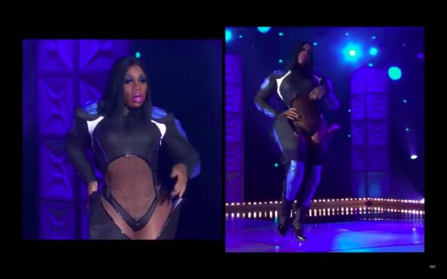 RuPaul's Drag Race All Stars 4 queen Monet X Change wows with a stunning high-fashion booted garment.