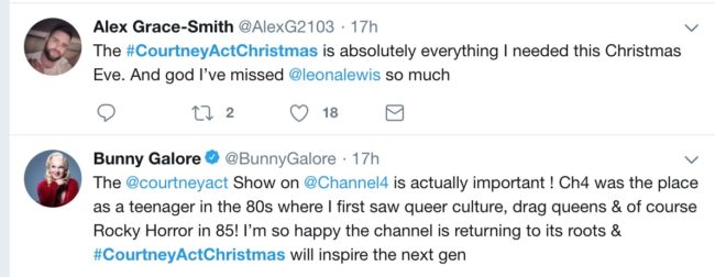 Twitter reactions to Courtney Act show