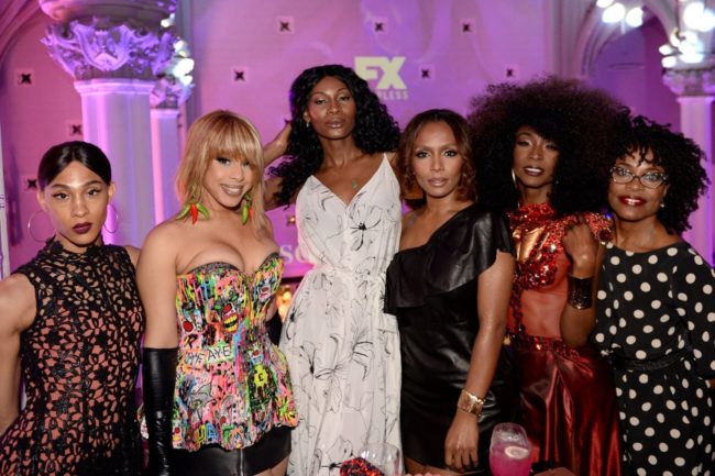 MJ Rodriguez, Hailie Sahar, Dominique Jackson, Janet Mock, Angelica Ross, and Charlayne Woodard at the FX 'Pose' Ball in Harlem