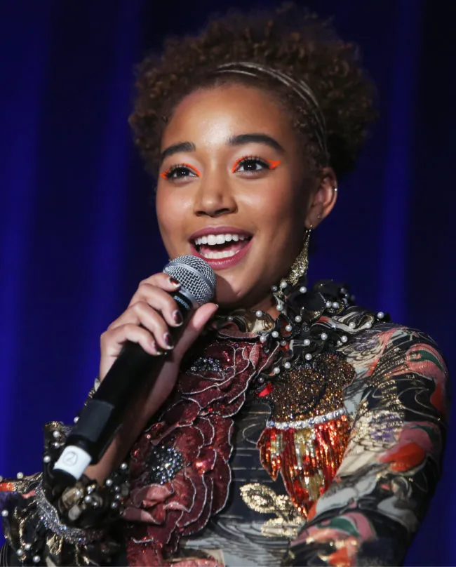 Amandla Stenberg speaks onstage at Equality Now's Make Equality Reality Gala 2018 at The Beverly Hilton Hotel on December 3, 2018 in Beverly Hills, California. 