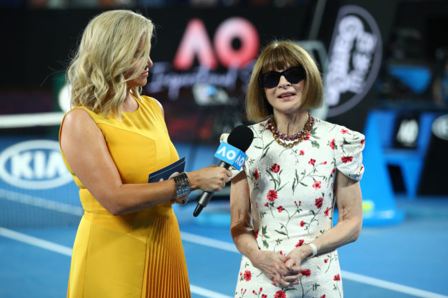 Anna Wintour is interview at the Women's Day Ceremony during day 11 of the 2019 Australian Open.