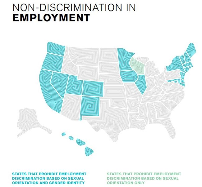 State Equality Index: Two-thirds of states have no discrimination protections for LGBT+ people in employment