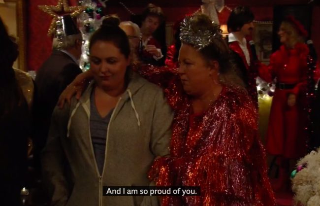 EastEnders character Bernie came out to her mum Karen.