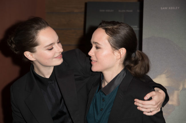 Emma Portner and Ellen Page attend the screening of IFC Films "The Cured" at AMC Dine-In Sunset 5 on February 20, 2018