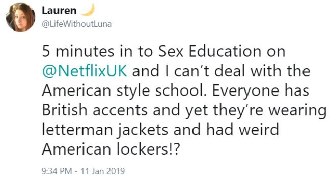 Some said they "can't deal" with the American-style school. (Twitter/@lifewithoutluna)